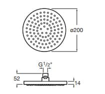 Bản vẽ kỹ thuật Bát sen phun mưa Rainsense Roca A5B2950C00