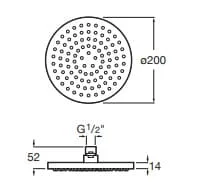 Bản vẽ kỹ thuật Bát sen phun mưa Rainsense Roca A5B2950C00