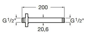 Bản vẽ kỹ thuật Tay sen gắn trần Raindream Roca A5B4F50NM0