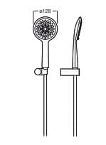 Bản vẽ kỹ thuật Bộ bát sen cầm tay kiểu tròn Roca A5B1307C0N