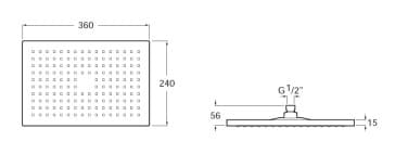 Bản vẽ kỹ thuật Bát sen phun mưa Rainsense Roca A5B3050C00