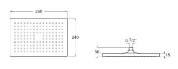 Bản vẽ kỹ thuật Bát sen phun mưa Rainsense Roca A5B3050C00