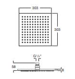 Bản vẽ kỹ thuật Bát sen phun mưa Rainsense Roca A5B4050NM0