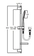 Bản vẽ kỹ thuật Bộ thanh trượt dây bát sen tắm Roca Sensum A5B9407C0N