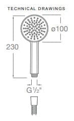 Bản vẽ kỹ thuật Bộ bát sen cầm tay Roca Stella A5B1B03C0N