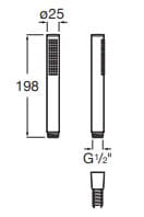 Bản vẽ kỹ thuật Bộ bát sen cầm tay Roca Stella A5B3750NM0