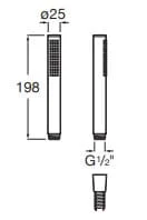 Bản vẽ kỹ thuật Bộ bát sen cầm tay Roca Stella A5B3750RG0