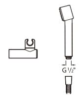 Bản vẽ kỹ thuật Bộ bát sen cầm tay Roca Z5B3346C0N