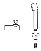 Bản vẽ kỹ thuật Bộ bát sen cầm tay Roca Z5B3346C0N