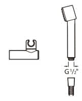 Bản vẽ kỹ thuật Bộ bát sen cầm tay Roca Z5B9307C0N