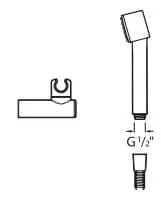 Bản vẽ kỹ thuật Bộ bát sen cầm tay Roca Z5B9307C0N