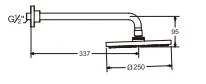 Bản vẽ kỹ thuật Bát sen phun mưa gắn tường Roca Z5B9757C0N