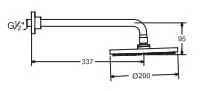 Bản vẽ kỹ thuật Bát sen phun mưa gắn tường Roca Z5B9758C0N