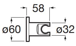 Bản vẽ kỹ thuật Cài sen tắm gắn tường Roca Wall A5B1350NB0