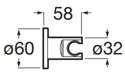 Bản vẽ kỹ thuật Cài sen tắm gắn tường Roca Wall A5B1350RG0