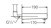 Đầu xả bồn tắm gắn tường Roca Moai Z526320200