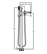 Bản vẽ kỹ thuật Sen bồn tắm đặt sàn Roca Pals A5A276DCNN