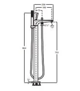 Bản vẽ kỹ thuật Sen bồn tắm đặt sàn Roca Pals A5A276DCNN