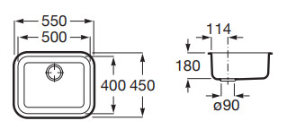 Bản vẽ kỹ thuật Chậu rửa bát 1 hố Roca Porto A870R10500