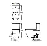 Bản vẽ kỹ thuật bồn Cầu 1 Khối nắp rơi êm ROCA Ona A34968500C