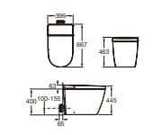 Bản vẽ kỹ thuật Bồn cầu đặt sàn ROCA Ona A803135003