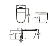 Bản vẽ kỹ thuật Bồn cầu đặt sàn ROCA Ona A803135003