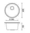 Bản vẽ kỹ thuật chậu rửa bát 1 hố Roca Z87N110440