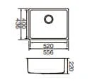 Bản vẽ kỹ thuật Chậu rửa bát 1 hố Roca Z87N110550
