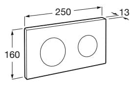 Bản vẽ kỹ thuật Mặt Nút Nhấn Xả Bồn Cầu Roca A890189207