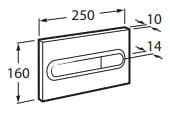 Bản vẽ kỹ thuật Mặt Nút Nhấn Xả Bồn Cầu Roca A890195005
