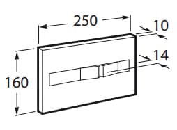 Bản vẽ kỹ thuật Mặt Nút Nhấn Xả Bồn Cầu Roca A890196000