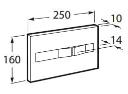 Bản vẽ kỹ thuật Mặt Nút Nhấn Xả Bồn Cầu Roca A890196000
