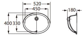 Bản vẽ kỹ thuật Chậu lavabo âm bàn Neo Selene Roca A327302000