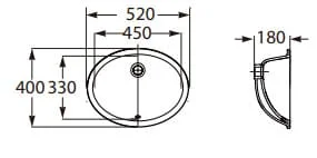 Bản vẽ kỹ thuật Chậu lavabo âm bàn Neo Selene Roca A327302000