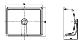 Bản vẽ kỹ thuật Chậu lavabo âm bàn Sofia Roca A32772400C