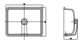 Bản vẽ kỹ thuật Chậu lavabo âm bàn Sofia Roca A32772400C