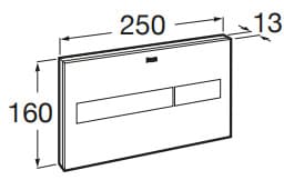 Bản vẽ kỹ thuật Mặt Nút Nhấn Xả Bồn Cầu Roca A890188309