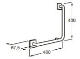 Bản vẽ kỹ thuật Thanh tay vịn góc 90º Roca Victoria A816793001