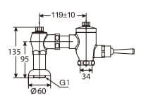 Bản vẽ kỹ thuật Van xả bồn cầu Roca Z506902610