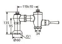 Bản vẽ kỹ thuật Van xả bồn cầu Roca Z506902610