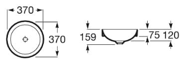Bản vẽ kỹ thuật chậu lavabo bán âm Tây Ban Nha Inspira Roca A32752R660