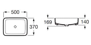 Bản vẽ kỹ thuật chậu lavabo dương bàn đá Tây Ban Nha Inspira Roca A327530630