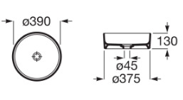 Bản vẽ kỹ thuật chậu lavabo dương bàn Tây Ban Nha Terra Roca A32787N000