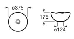 Bản vẽ kỹ thuật chậu lavabo dương bàn Tây Ban Nha Ohtake Roca A327A15000