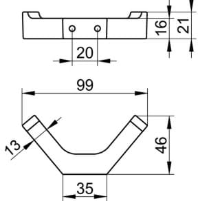 Bản vẽ kỹ thuật móc vắt khăn đôi Keuco 11115030000
