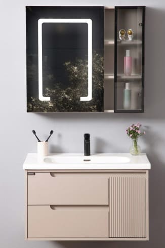 Bộ tủ chậu cao cấp đèn Led Mowoen MW2820-60PVC