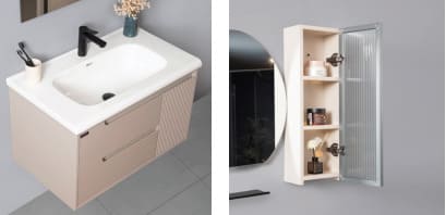 Bộ tủ chậu cao cấp đèn Led Mowoen MW2821-80PVC 