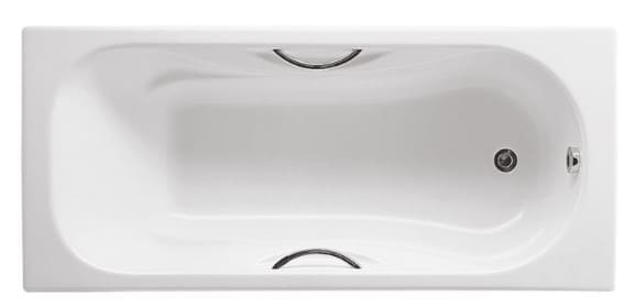 Bồn tắm xây gang đúc 1.6m có tay vịn Malibu Roca A231070001