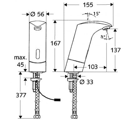 Bản vẽ kỹ thuật vòi cảm ứng lạnh Đức Venus E HD-K Schell 002040699