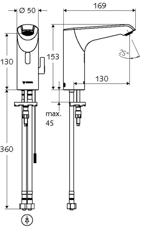Bản vẽ kỹ thuật vòi cảm ứng nóng lạnh Đức Xeris E Schell 002220699